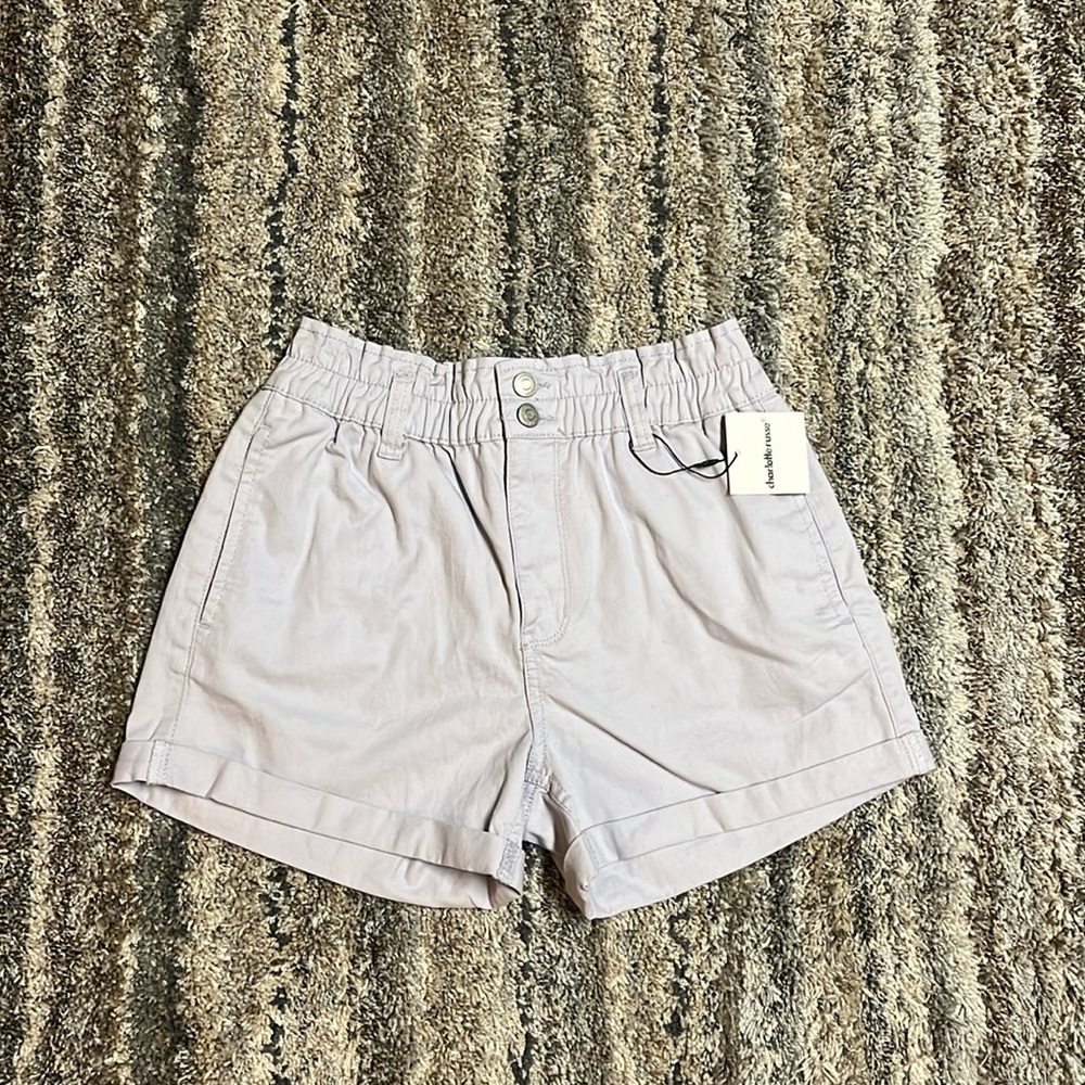 NWT Charlotte Russe Lilac Ruched Waistband Shorts